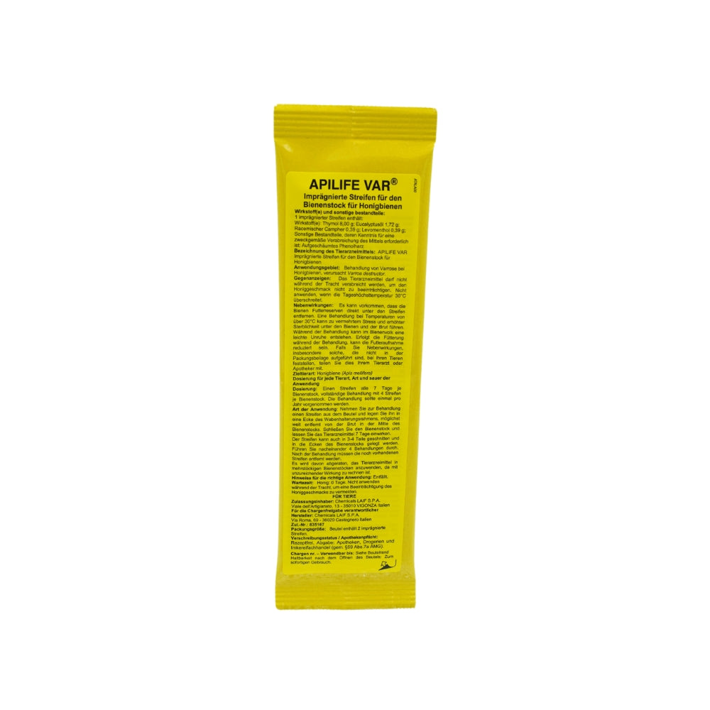 ApiLife Var — Thymol-Streifen zur Varroa-Behandlung, 2 Streifen | Chemicals Laif